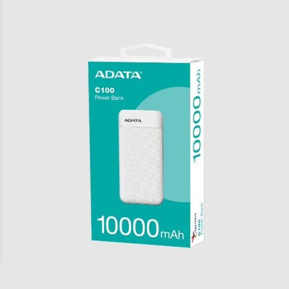 Adata C100 UL Certified Power Bank QC/PD 20W Fast Charging - White