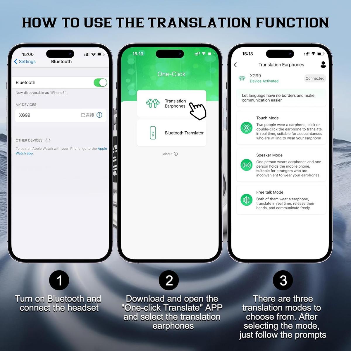 Translation Headphones, Open Air Traductor, Openair 5 Owls Translation Wireless Bluetooth Earphones, Ai Headphones Language Translation, photo 5 of 6