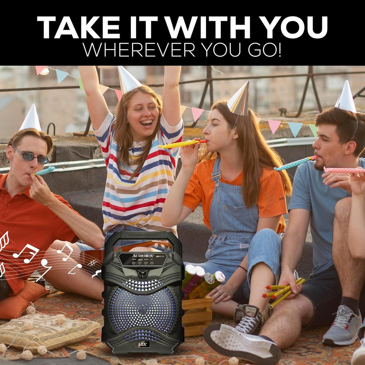 AudioBox Portable Karaoke Bluetooth Speaker, with Wired Microphone - Perfect for Kids Karaoke, Parties, and Outdoor Events, photo 3 of 6