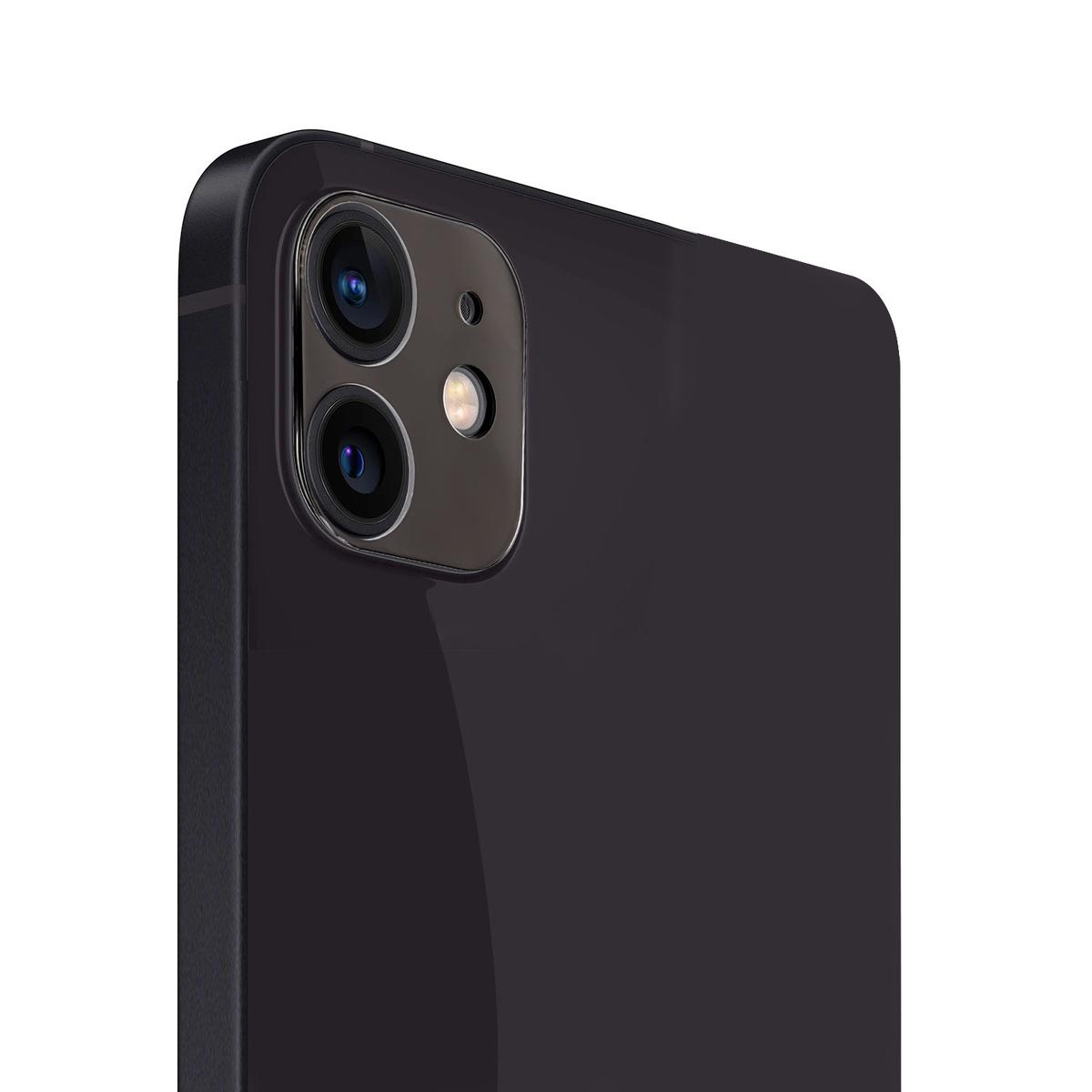 iPhone 12 (Dual Camera Punch) Camera Lens Colored Edge Tempered(2.5D) - Black