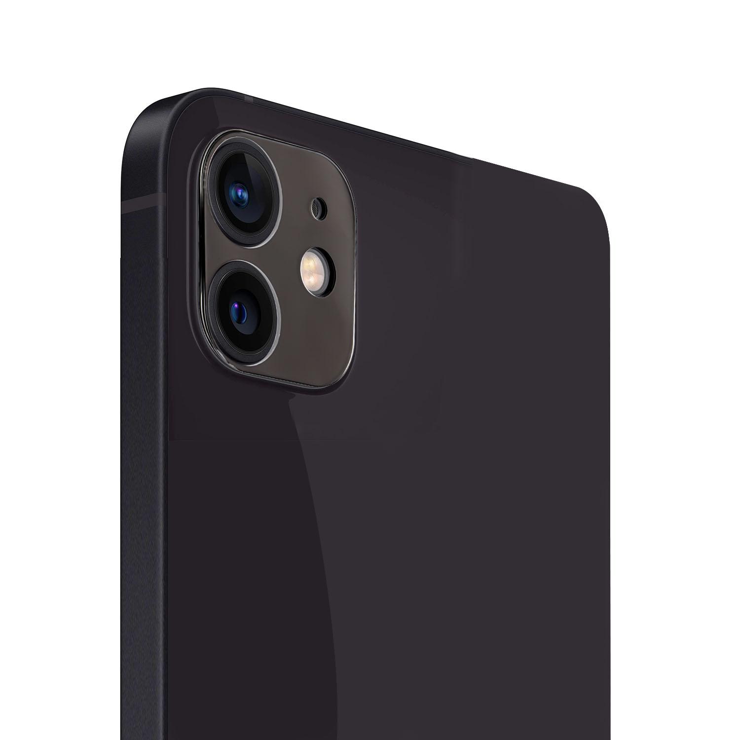 iPhone 12 (Dual Camera Punch) Camera Lens Colored Edge Tempered(2.5D) - Black