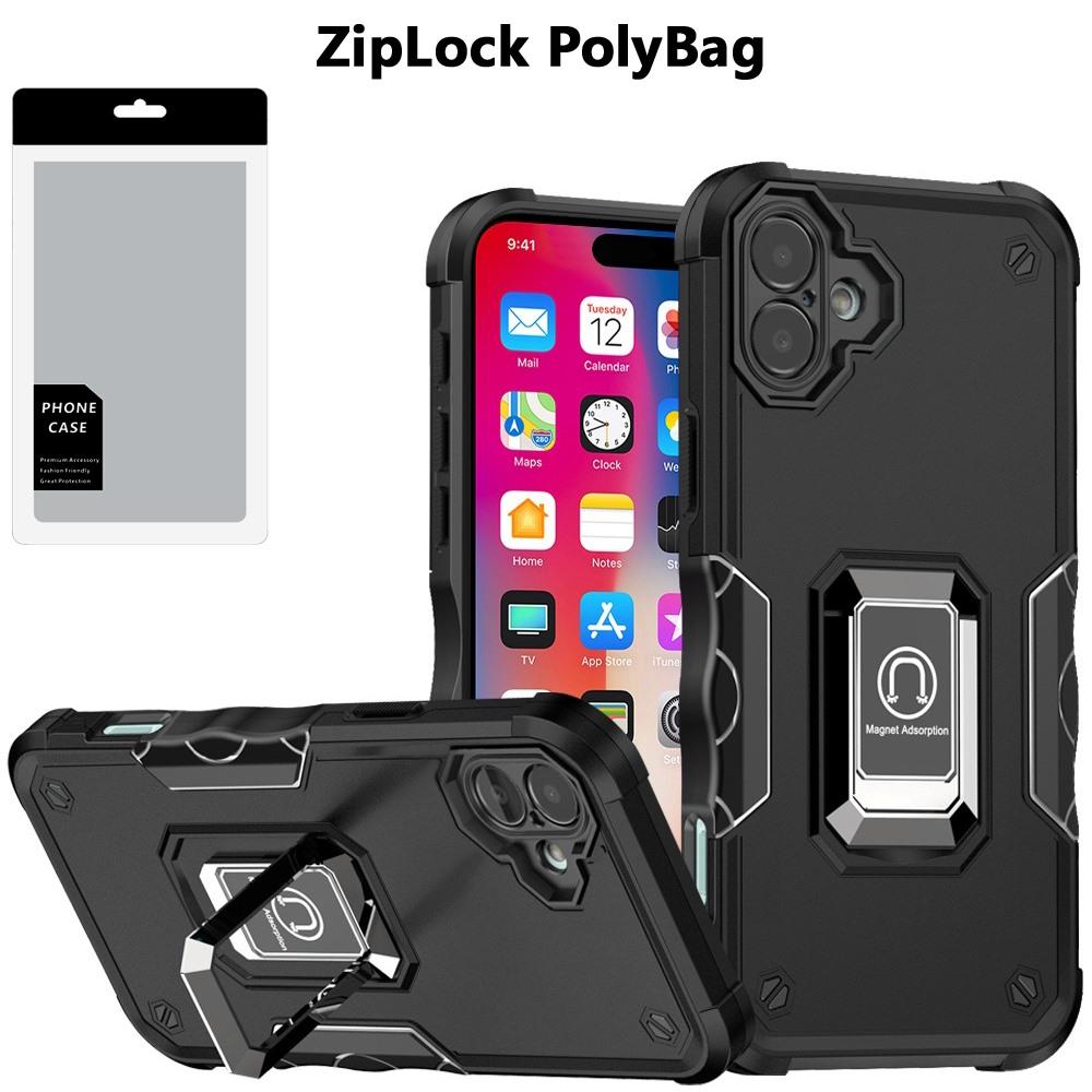 iPhone 16 6.1" OPTIMUM Hybrid Case – Magnetic Ring Stand