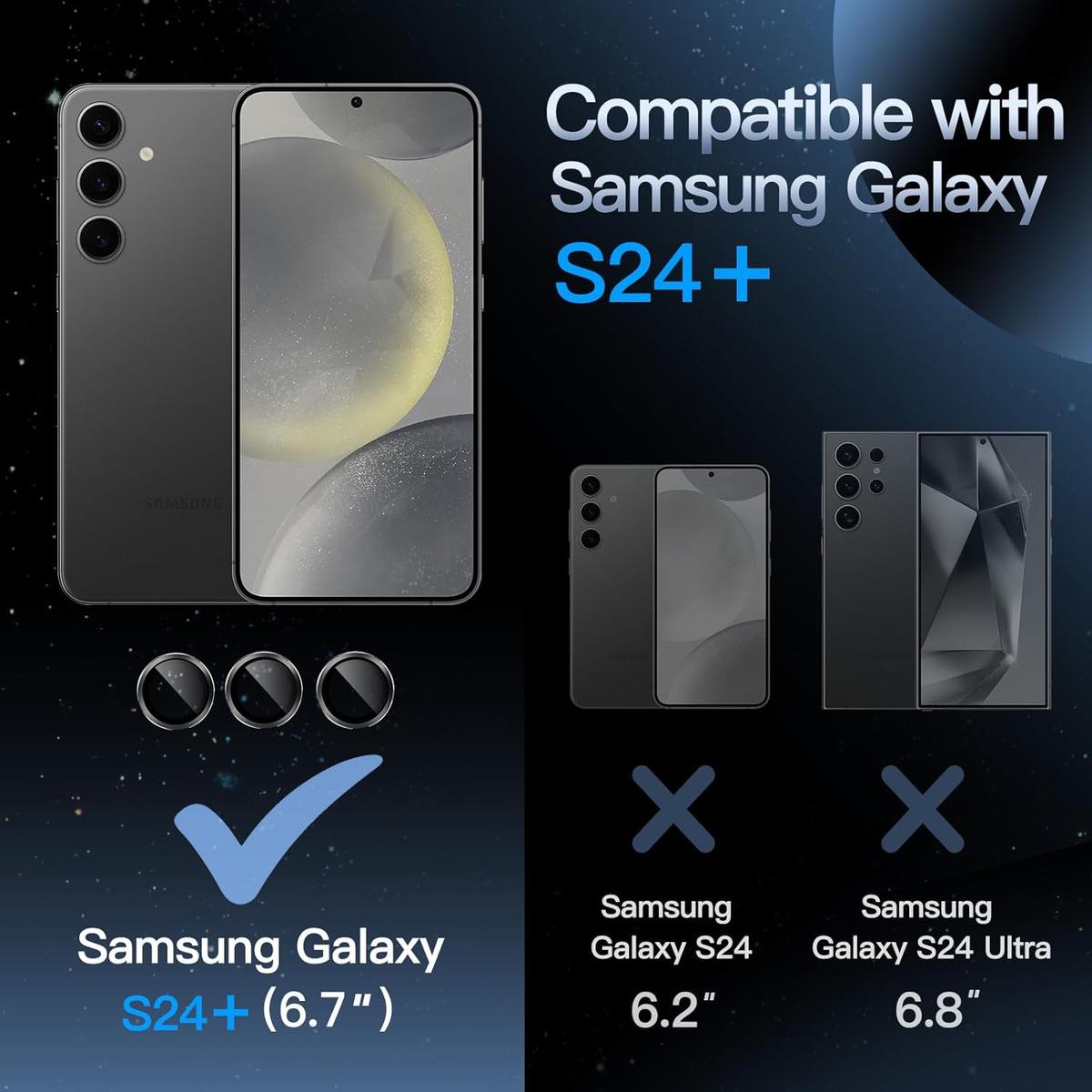 Premium Camera Lens Protector for Samsung Galaxy S24+ / S24 Plus – 9H Tempered Glass, Anti-Scratch & HD Clarity, photo 2 of 5