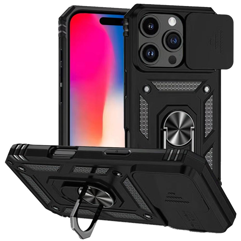 iPhone 16 Pro 6.3" Magnetic Ring Stand Case | Shockproof Protective Cover with Camera Guard & Kickstand