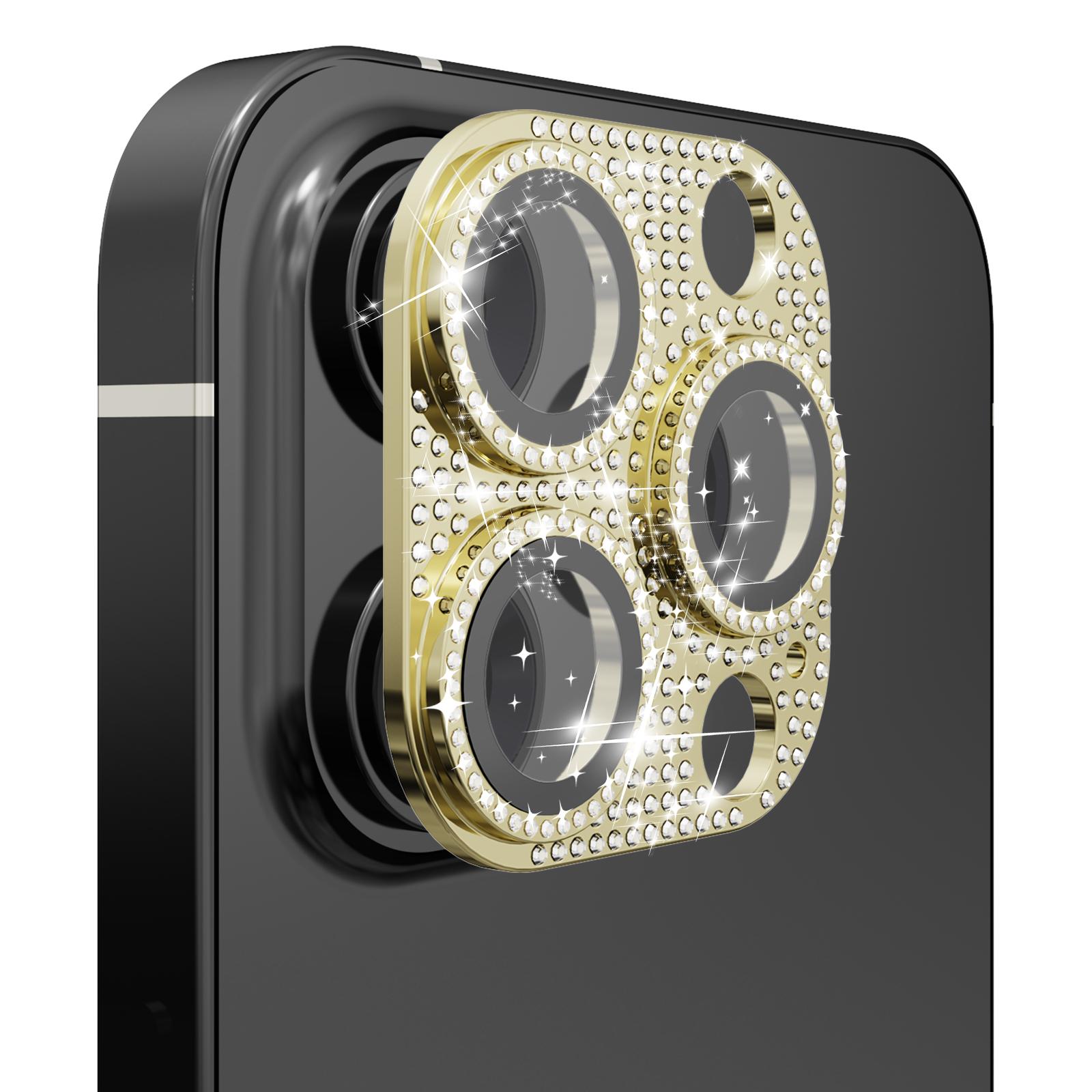 Apple iPhone 11 Pro/11 Pro Max Diamond Bling Camera Lens Full Tempered Glass - Gold