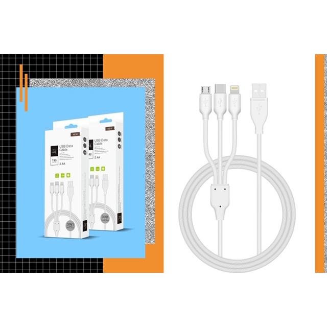 Multi 3 in 1 Fast Charger Charging Cable Cord Micro USB/8 Pin Port/Type C, photo 3 of 3