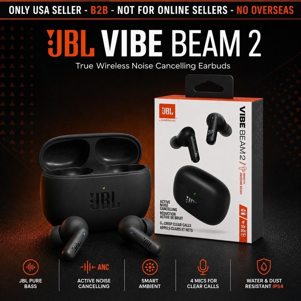 JBL Vibe Beam 2 True Wireless Bluetooth Earbuds - Black