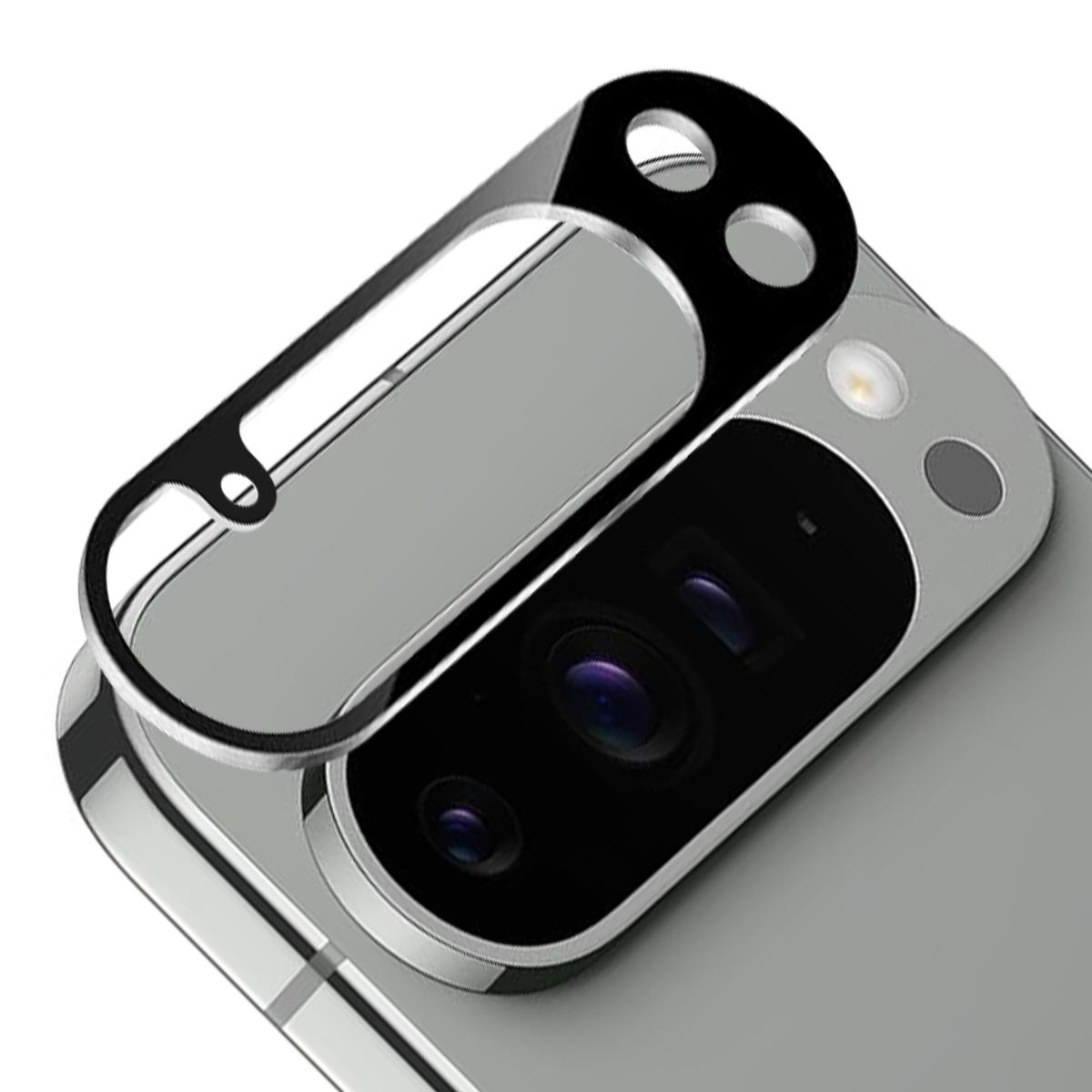 Google Pixel 9 Pro XL Camera Lens Colored Edge Tempered Glass Protector - Black, photo 2 of 2