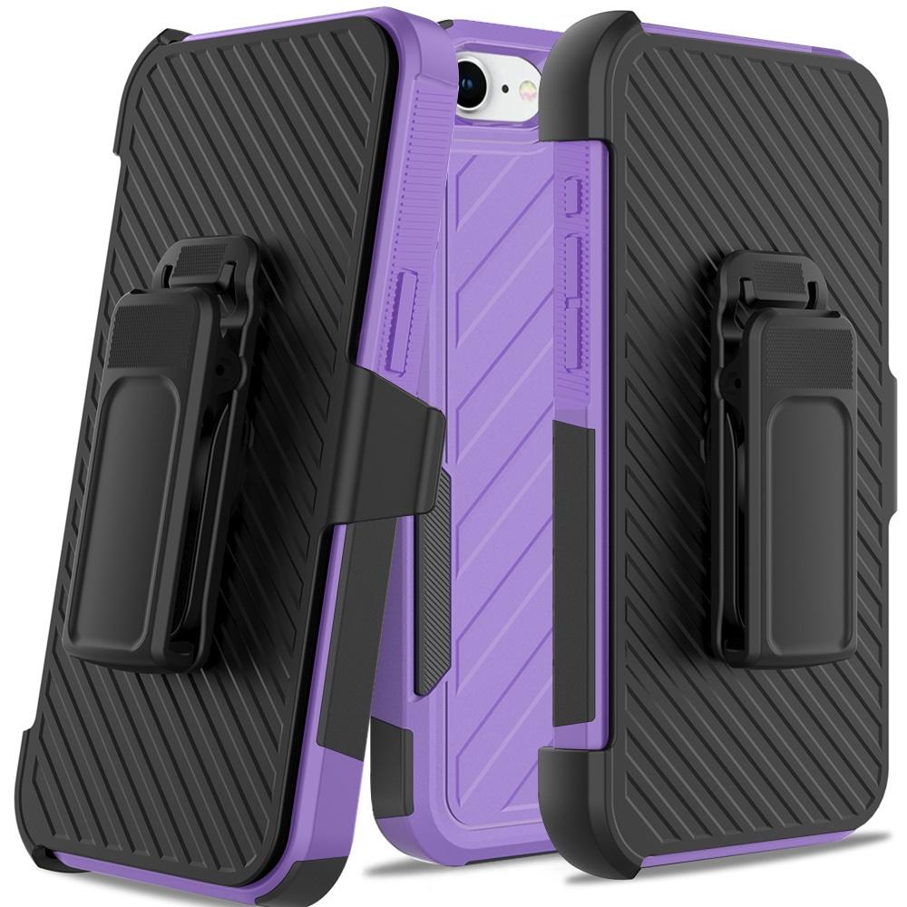 iPhone 16E / SE4 Noble-Lined Shockproof Dual-Layer Hybrid Case with Belt Clip Holster – Rugged Full-Body Protection, photo 3 of 9