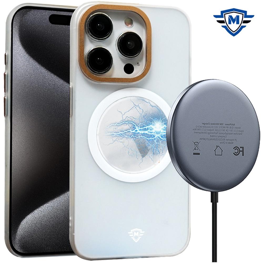 iPhone 15 Plus METKASE Iridescent Spots Hybrid Case with [Magnetic Circle] – Black + Iridescent Accents, photo 7 of 9