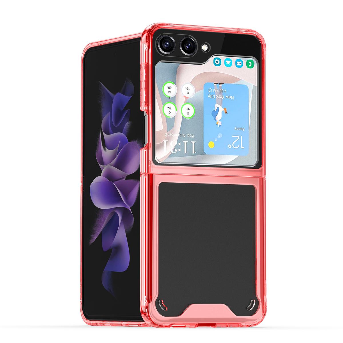Samsung Galaxy Z Fold 5 Transparent Hybrid Shockproof Case Cover - Red, photo 2 of 3