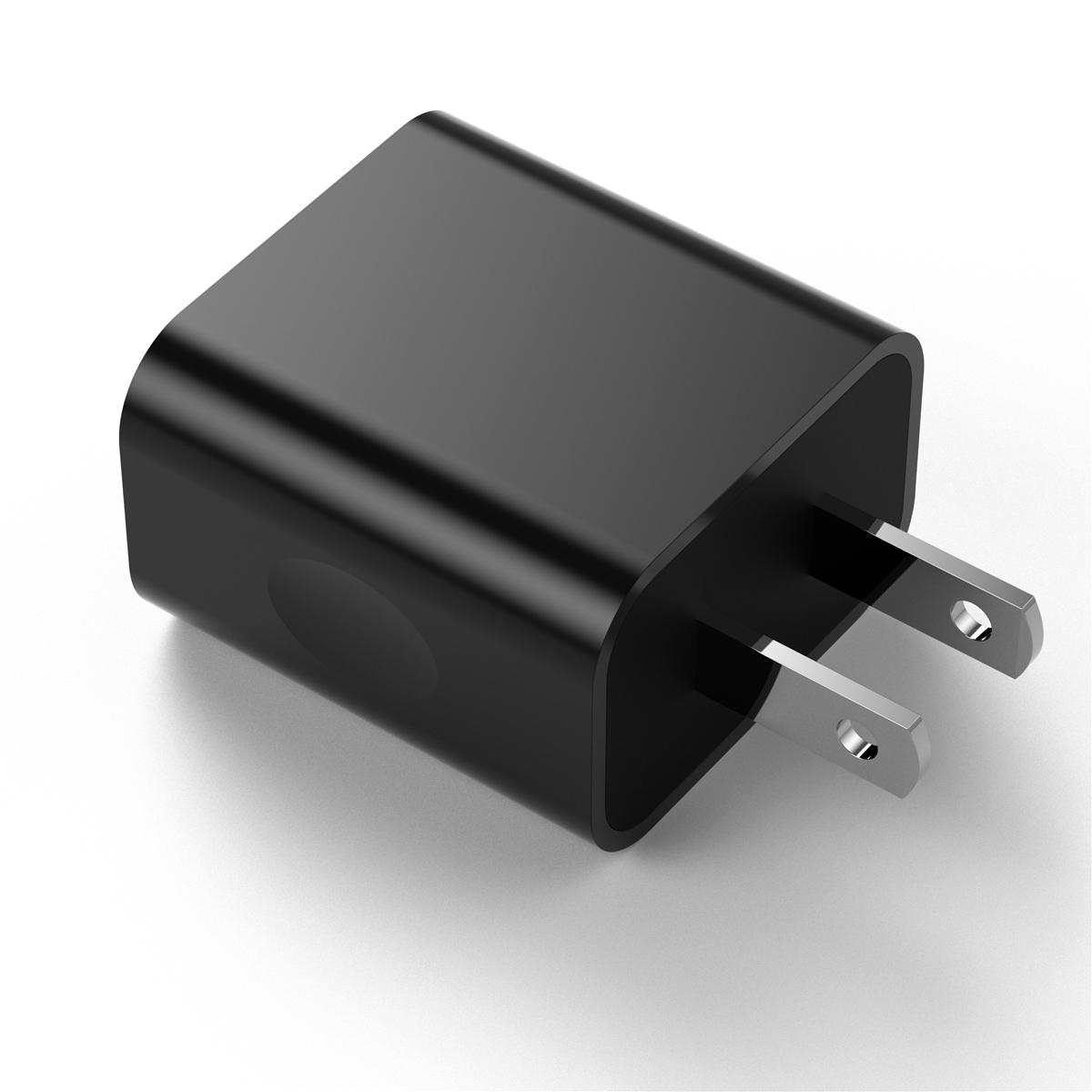 2-IN-1 3.1A Fast Dual USB Wall Charger+ Tpye C Charging Cable Cord for Samsung Note10 S8 S9 S10 in Black, photo 3 of 5