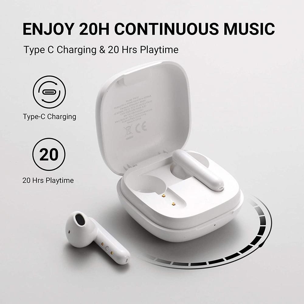 TCL S150 True Wireless Earbuds, Deep Bass with 13mm Drivers, Bluetooth 5.0 Headphones, Type C Charging Case, Noise Isolation, Waterproof Touch Control Wireless Earphones with Mic for Work,, photo 2 of 3