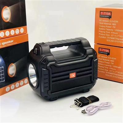 Portable Bluetooth Speaker with Handle Loud Sound Heavy Bass Outdoor Solar Charging in Black, photo 2 of 5