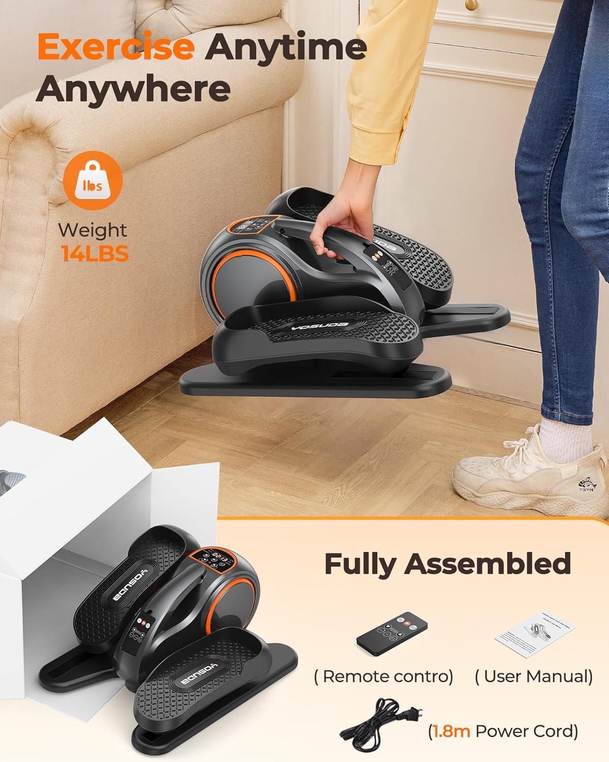YOSUDA Under Desk Elliptical Electric, Seated Ellipse Leg Exerciser for Seniors with Remote Control, Fully Assembled Elliptical Exercise Machine for Home Use with 10 Adjustable Resistances & Speeds, photo 7 of 7