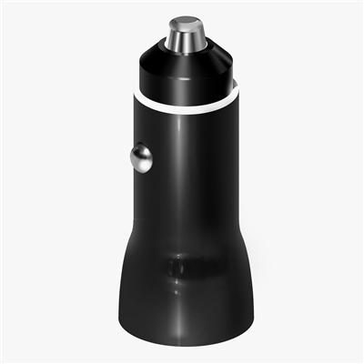 2-IN-1 18W PD Fast Type C&USB Dual Ports Car Charger+Type C to 8 pin Cable in Black, photo 3 of 5
