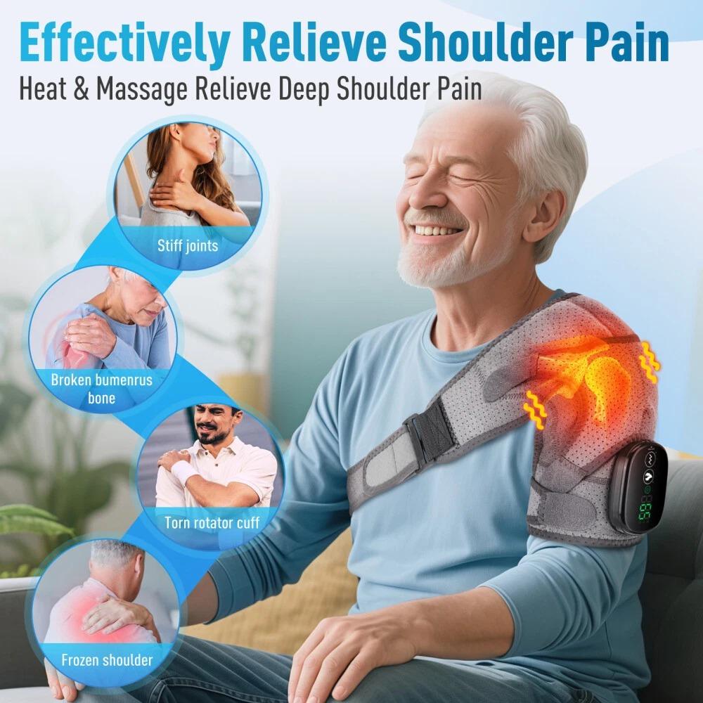 Electric Heated Shoulder Massager with Vibration Massage Brace Joint Pain Relief, photo 5 of 5