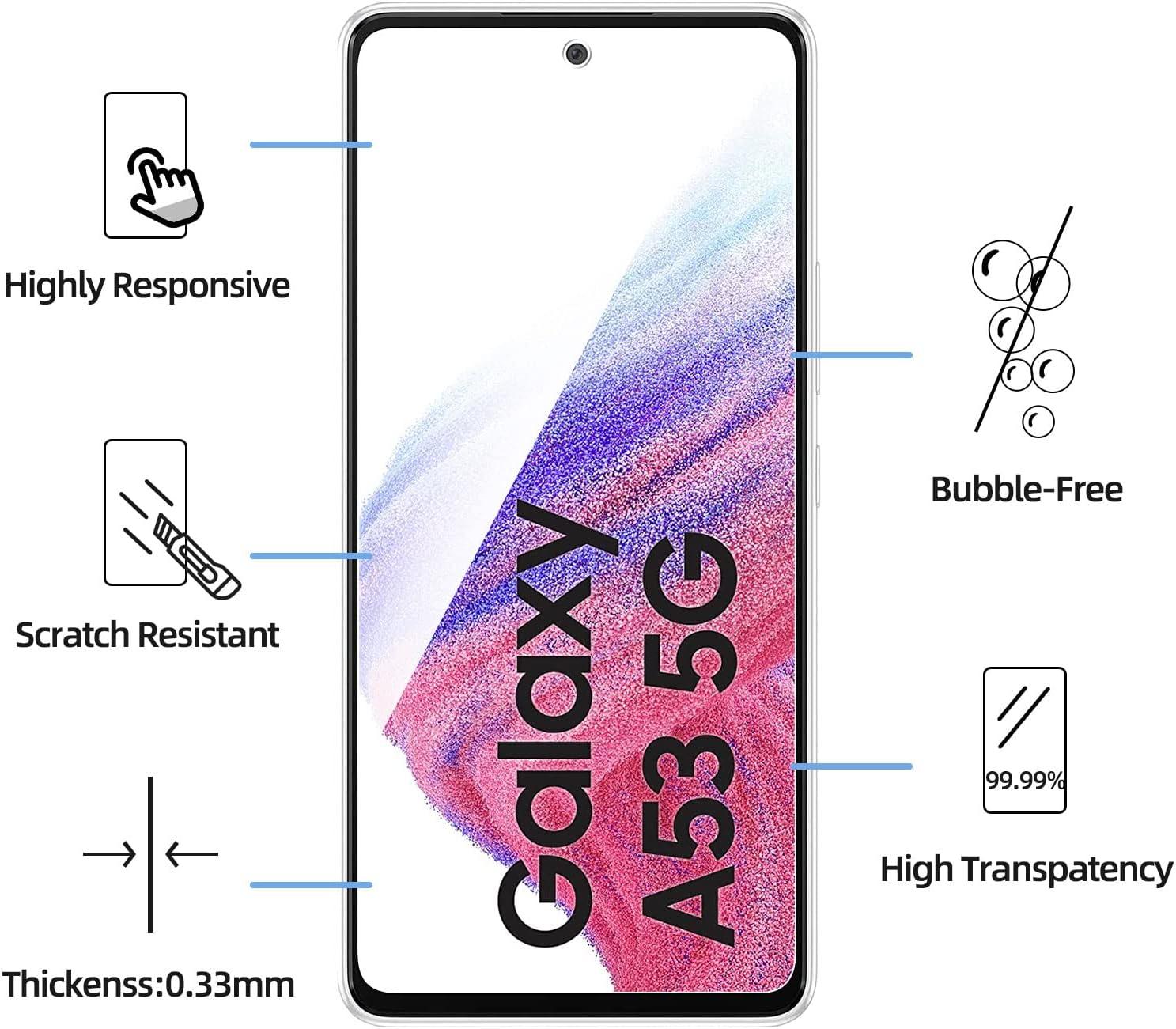 Tempered Glass Screen Protector for Samsung Galaxy A53 – Ultra-Clear, Anti-Scratch & Bubble-Free