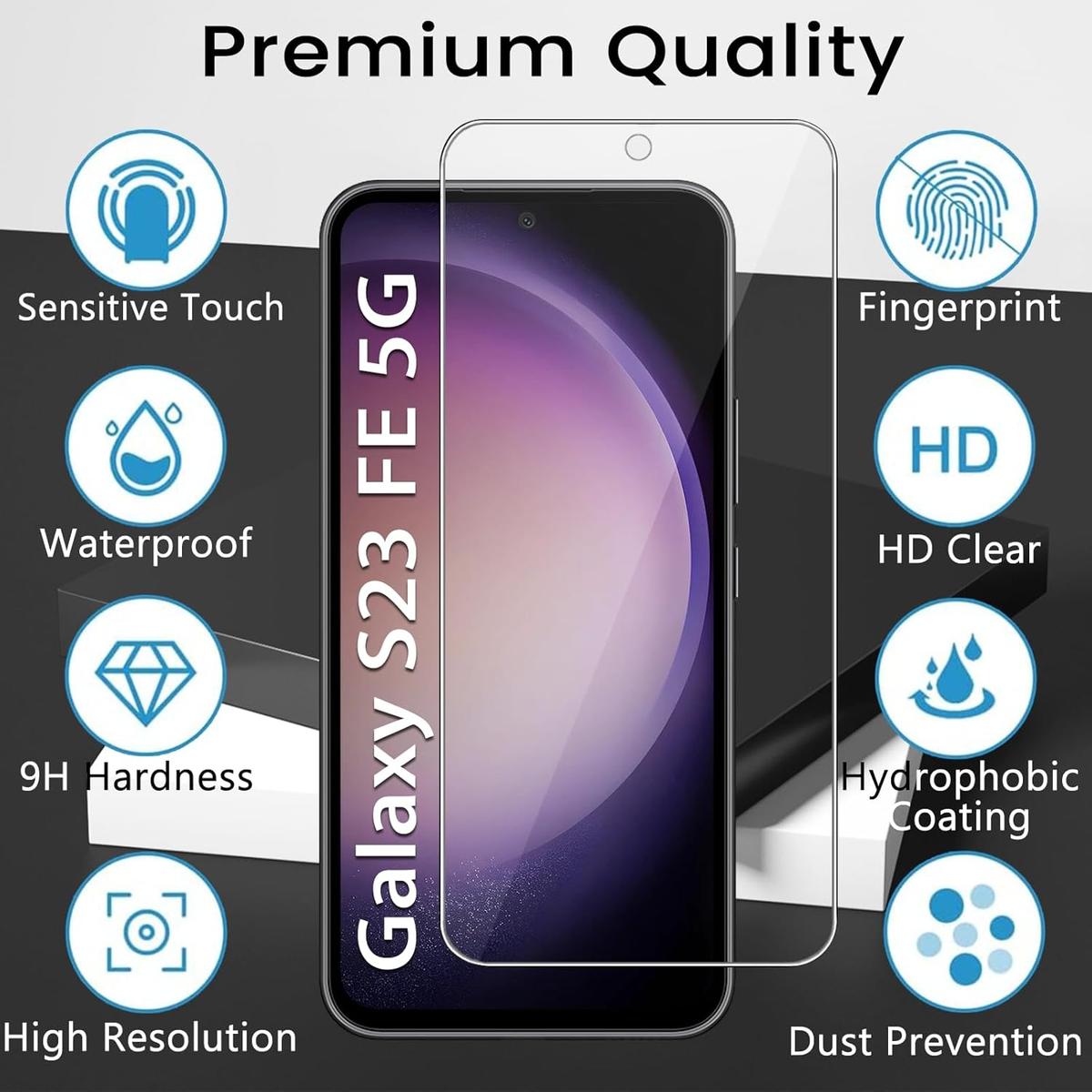 Tempered Glass Screen Protector for Samsung Galaxy S23 FE – Scratch Resistant, Bubble-Free & HD Clear