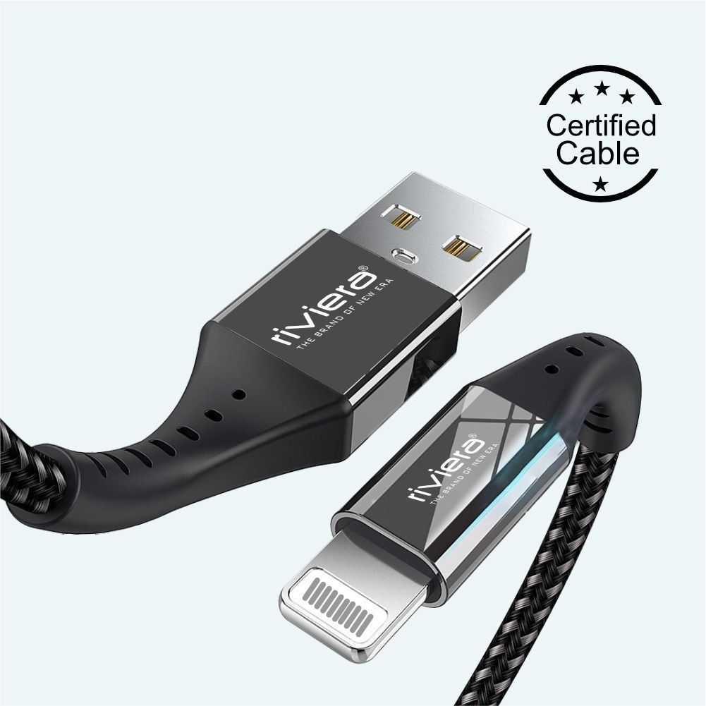 3 Feet Usb - Iphone Lightning - Mfi 2.4amp Fast Charging Cable - Riviera - Black Braided 17, photo 4 of 4