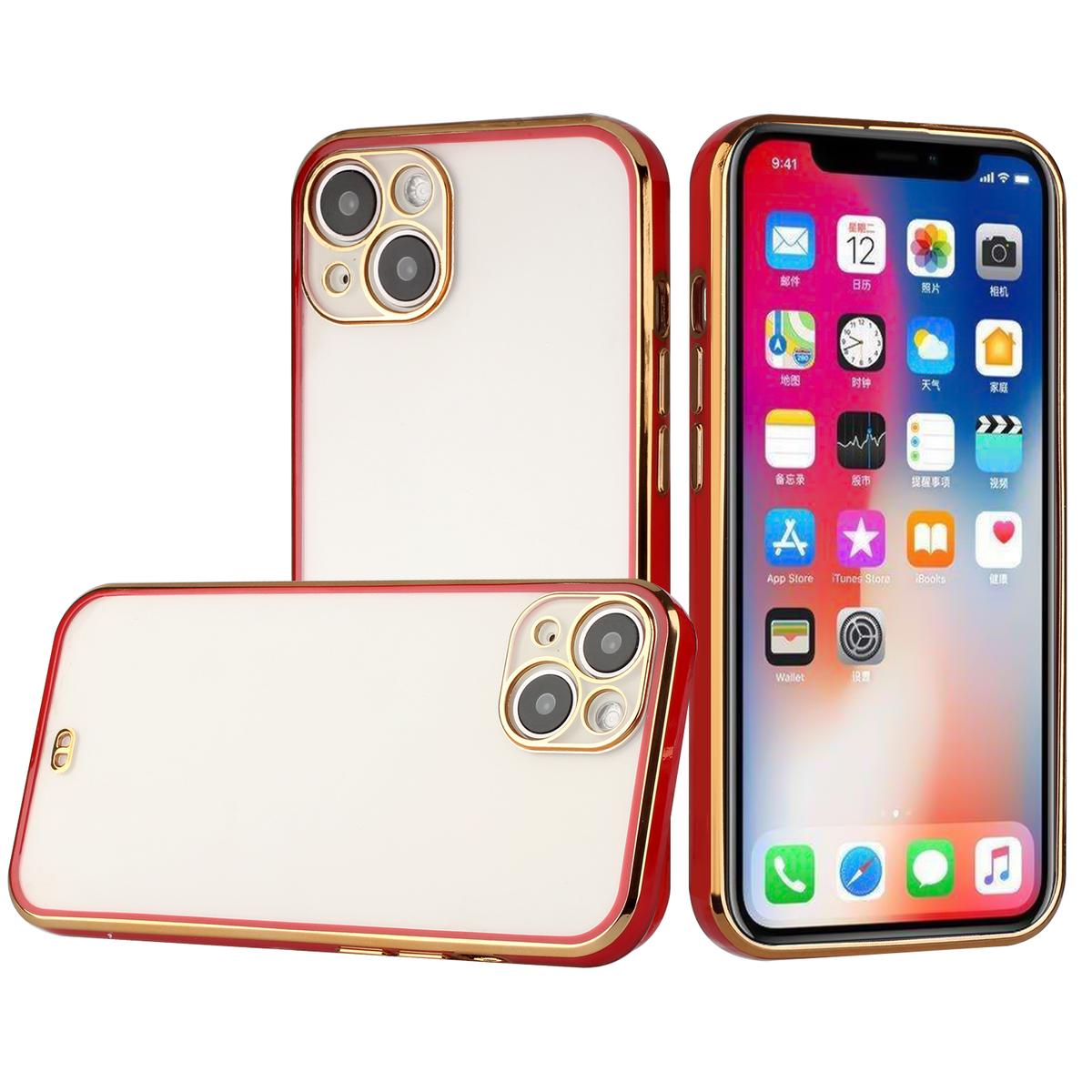 iPhone 13 Pro Gold Plated Chrome Transparent Thick TPU Hybrid Case Cover – Elegant Shockproof Protection, photo 5 of 7