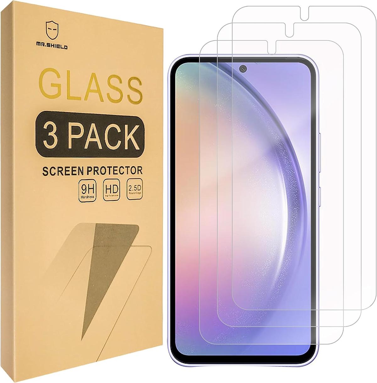 Pack of 3 Samsung Galaxy S23 FE Tempered Glass Screen Protectors – Case Friendly, HD Clear & Bubble-Free Application