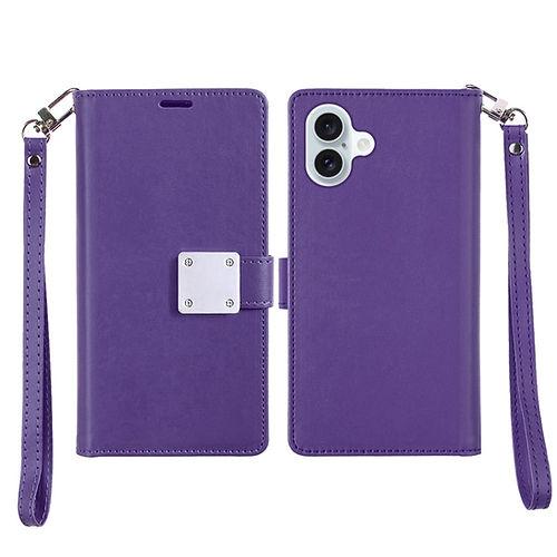 For iPhone 17 Luxury Wallet Style Hybrid Protective Case with ID Card Slot