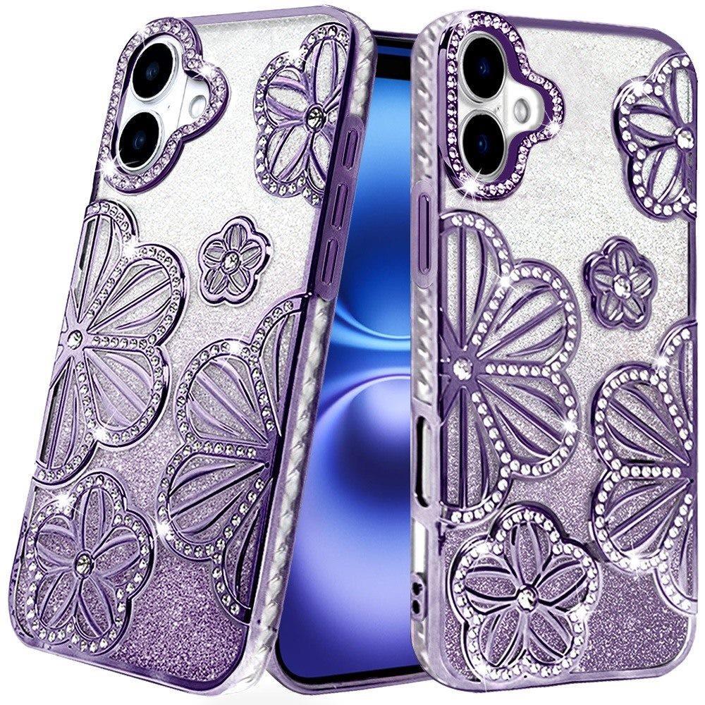 iPhone 17 Luxury Flower Glitter Case – 3D Diamond Design Available in Multiple Colors., photo 3 of 5