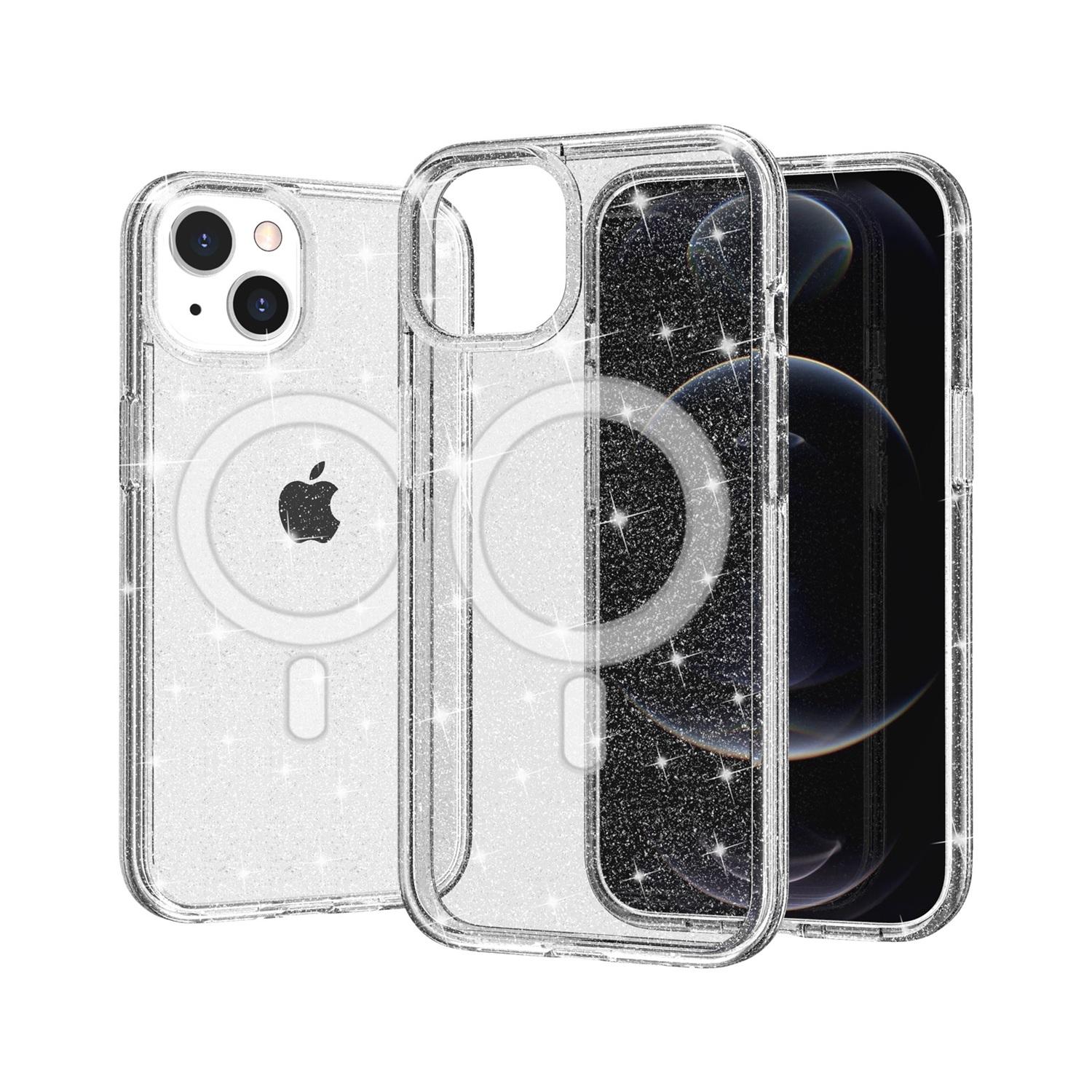 iPhone 15 Glitter Ultra [Magnetic Circle] Thick 3mm Transparent Hybrid - Clear