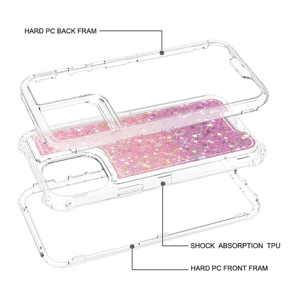 iPhone 13 Pro Max Epoxy Sticker Glitter 3-in-1 Shockproof Transparent Hybrid Case – Stylish Sparkle with Full Protection, photo 4 of 8