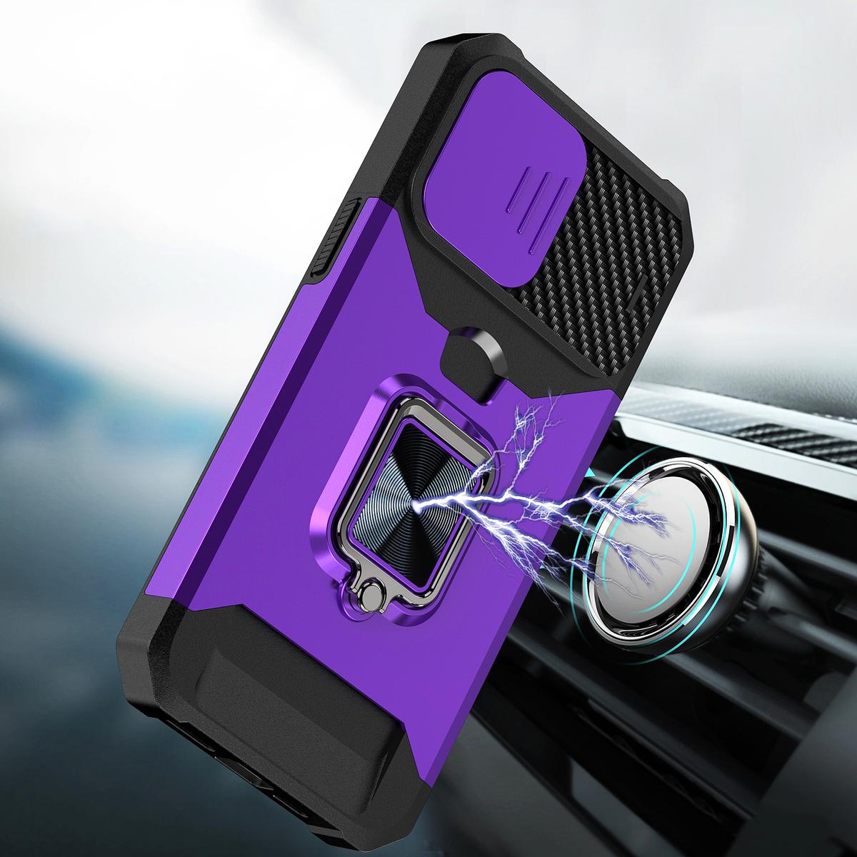 iPhone 15 Multi-Functional Magnetic Ring Stand Hybrid Case with Card Holder & Camera Protection, photo 2 of 7