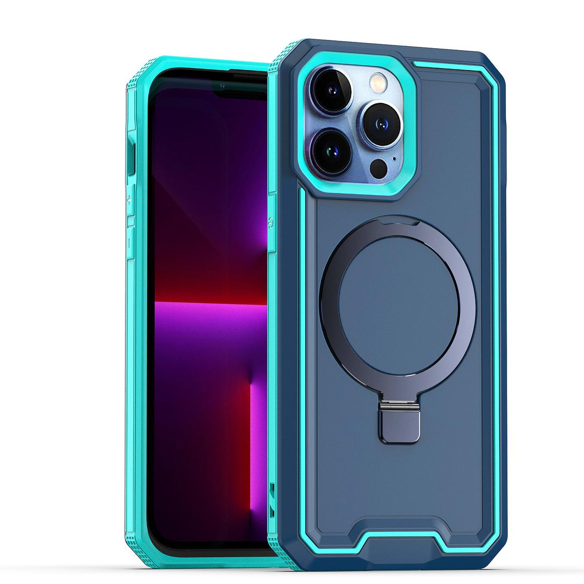 Apple iPhone 14 Pro Max 6.7" Aligned Magnetic Circle Kickstand Tough Shockproof Hybrid Case – Rugged Protection with MagSafe Support, photo 4 of 7