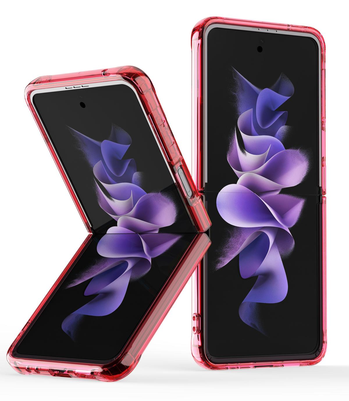 Samsung Galaxy Z Flip3 5G Flip Transparent Hybrid Shockproof Case Cover - Red, photo 4 of 4