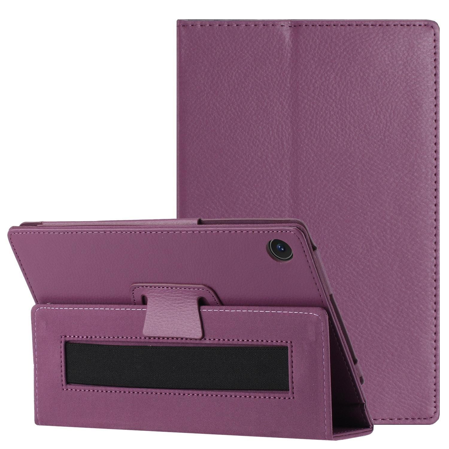TCL Tab 8 LE Tablet Premium PU Vegan Kickstand Case Cover - Dark Purple