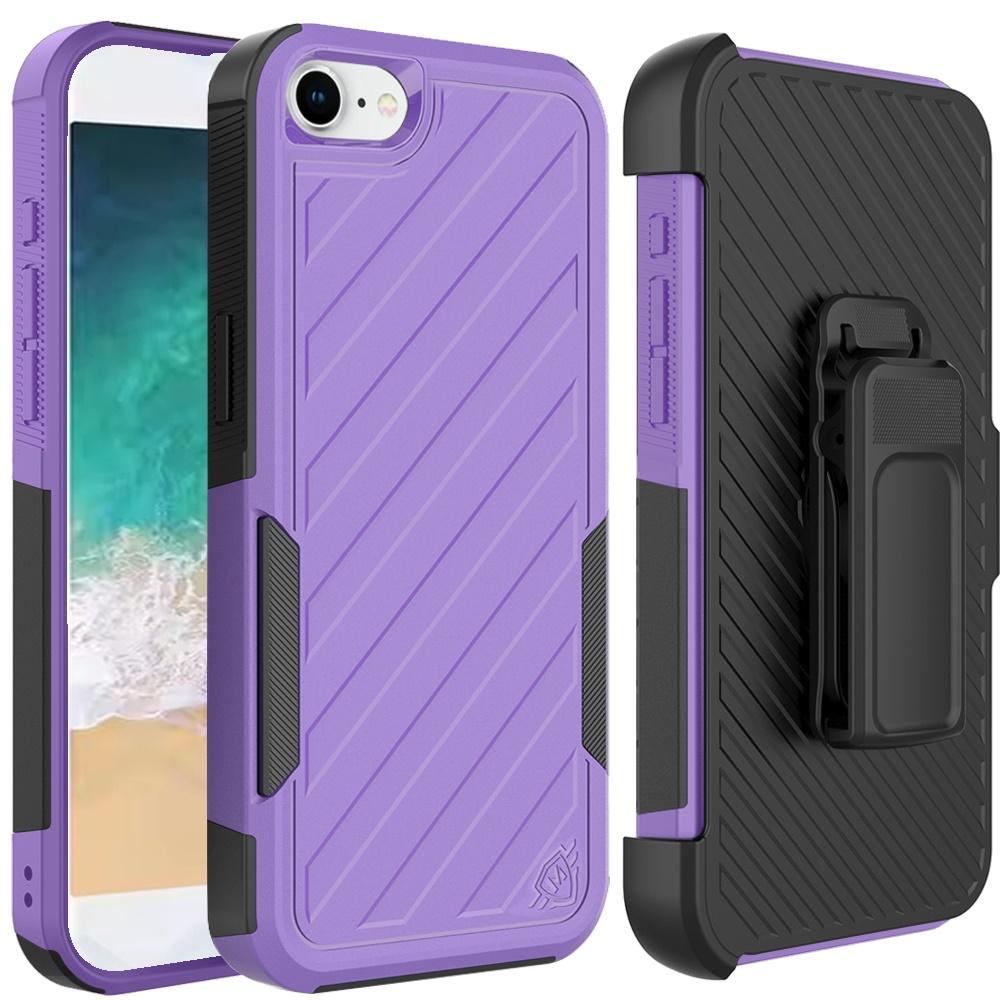 iPhone 16E / SE4 Noble-Lined Shockproof Dual-Layer Hybrid Case with Belt Clip Holster – Rugged Full-Body Protection, photo 4 of 9