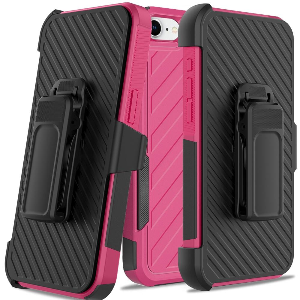 iPhone 16E / SE4 Noble-Lined Shockproof Dual-Layer Hybrid Case with Belt Clip Holster – Rugged Full-Body Protection, photo 5 of 9