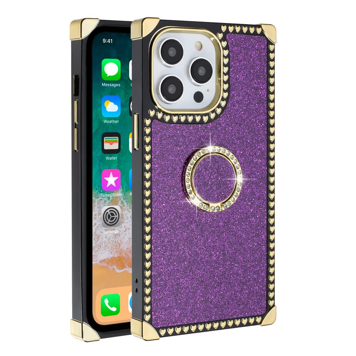 iPhone 15 Pro Heart Passion Glitter Hybrid Case with Ring Stand, photo 2 of 7