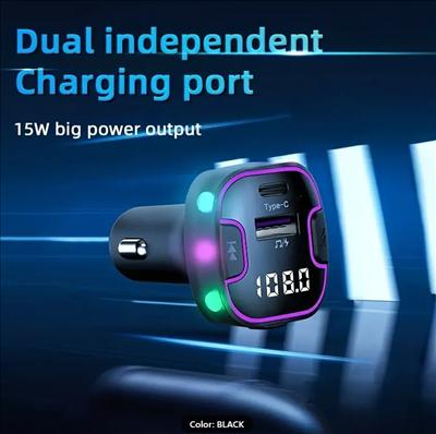 Car Charger Wireless FM BT 5.3 Transmitter Dual USB Modulator 3.1A Car Charger MP3 Player Audio Receiver Handsfree Car Kit, photo 3 of 5