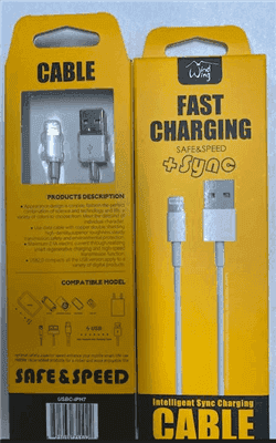 Lightning Heavy Duty Data Cable Cord, 3 Feet, With package, in White