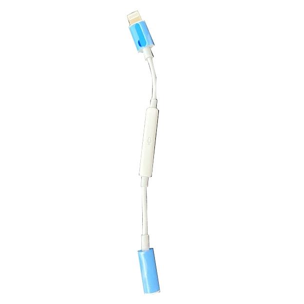 Wired Bluetooth Lightning to Headphone Jack Adapter with Pop-Up Window & Volume Control in White, photo 2 of 3