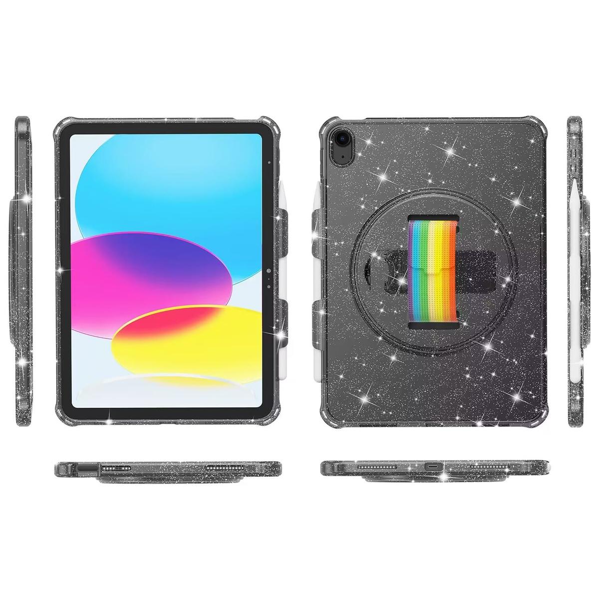Apple iPad 10th Gen 2022 Tablet Glitter Ultra Thick Transparent Hybrid Case Cover - Glitter Smoke