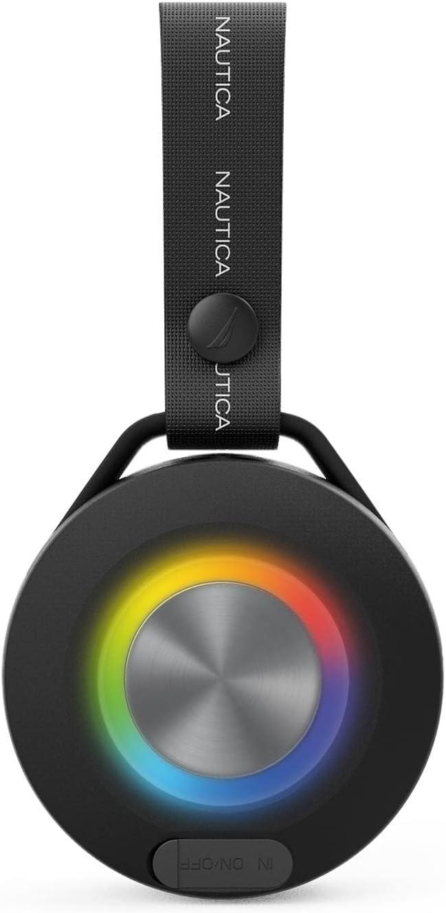 Nautica Portable Bluetooth Speaker, Wireless, TWS Pairing, IPX5 Splashproof, Dynamic Led Lights, Bluetooth 5.1, Carrying Strap, Advanced Sound for Home, Outdoor (Black), photo 2 of 5