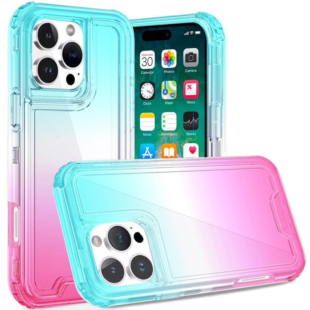 iPhone 16 Pro Max 6.9-Inch 3-in-1 Two-Tone Transparent Hybrid Case – Shockproof Dual-Layer Protective Cover with Clear Back & Color-Accented Bumper