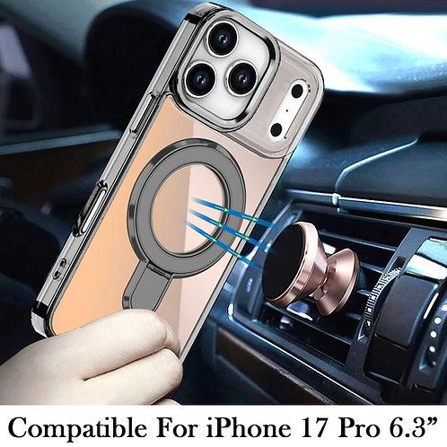 iPhone 17 Pro Max CHROME HQ Rotational Magnetic Ring Hybrid Case – Black, photo 2 of 3