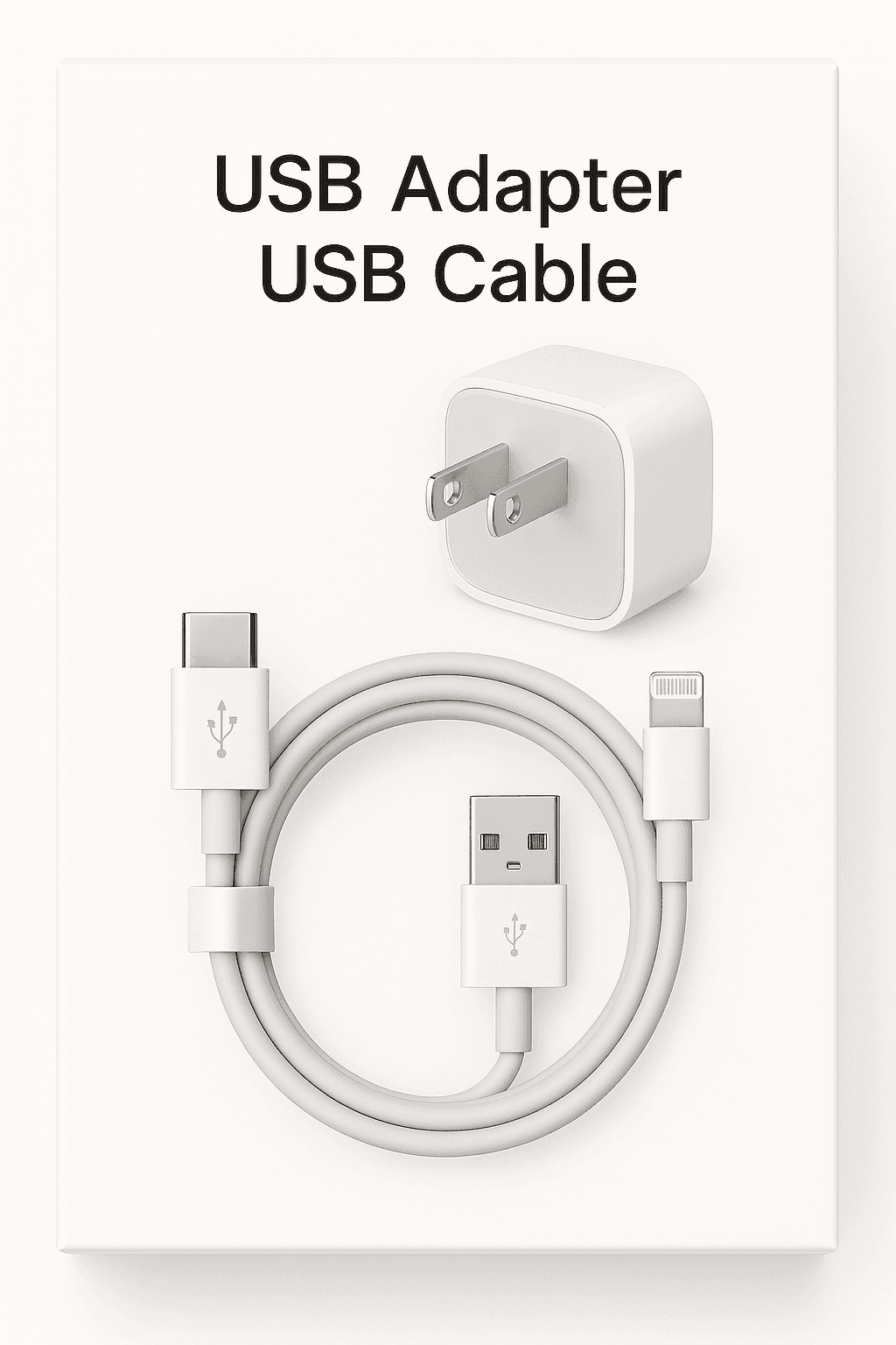 USB-A Wall Charger and USB-A to USB-C Cable