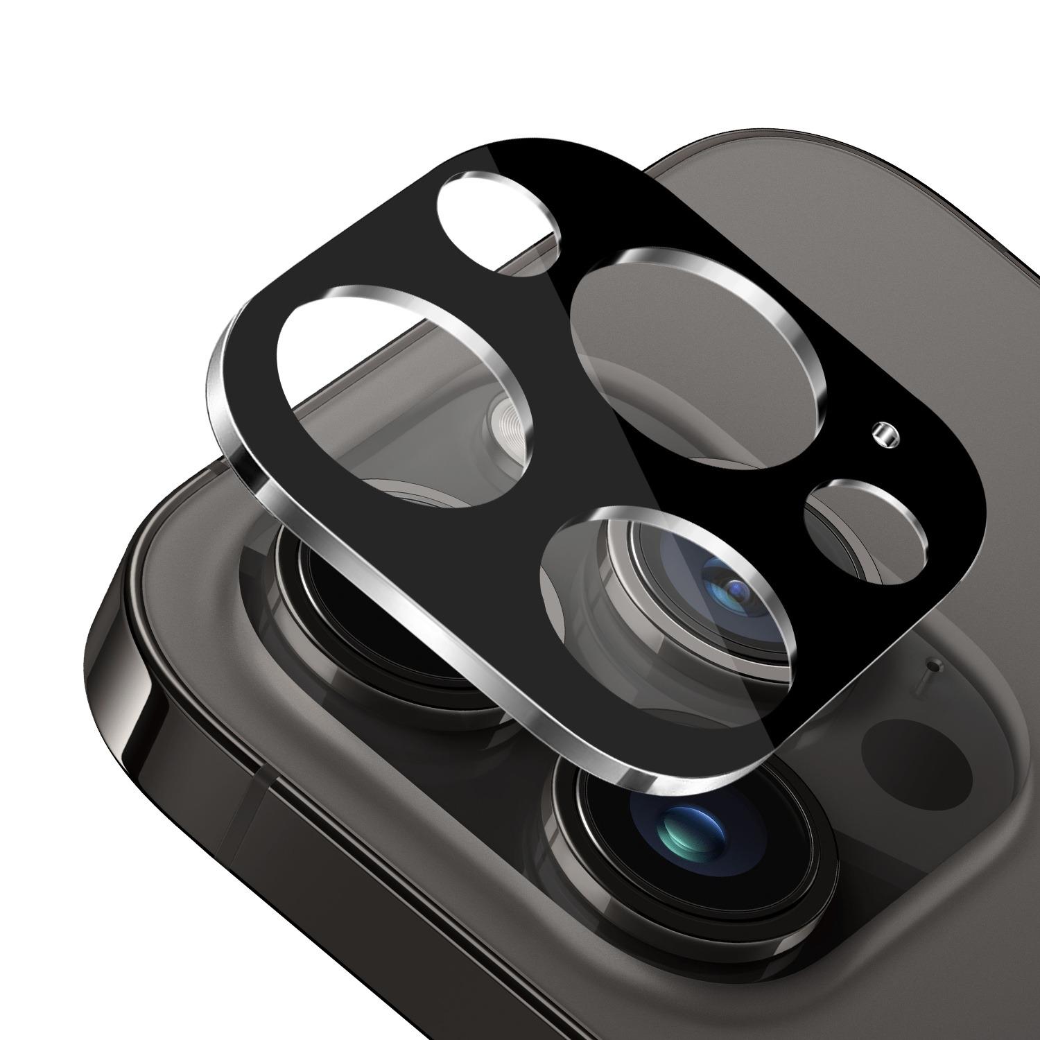 Apple iPhone 14 Pro Camera Lens Protector Black Edge Tempered Glass