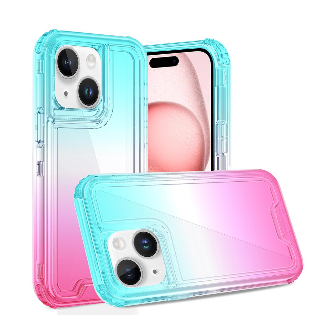 iPhone 13 Pro Max 3-in-1 Two-Tone Shockproof Transparent Hybrid Case – Dual-Layer Rugged Protection with Stylish Contrast