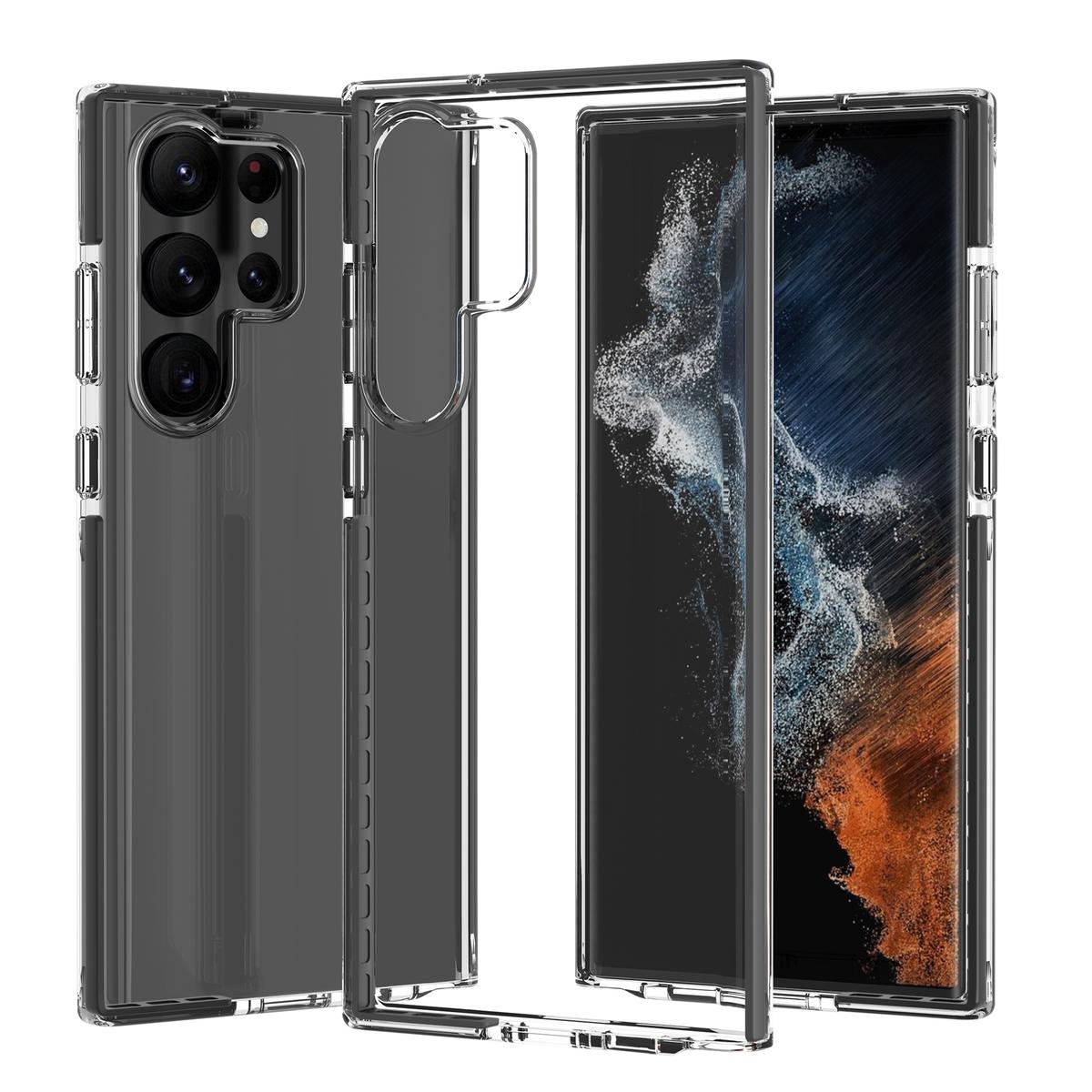 Samsung S23 Plus ULTRA Premium Transparent Clear TPU TPE Hybrid Case Cover - Black