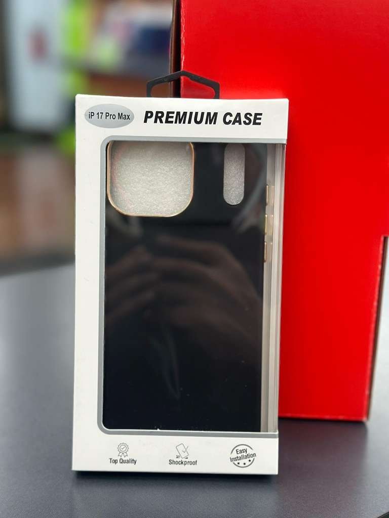 iPhone 17 Pro Max Premium Case (Matte Black with Gold Accents)