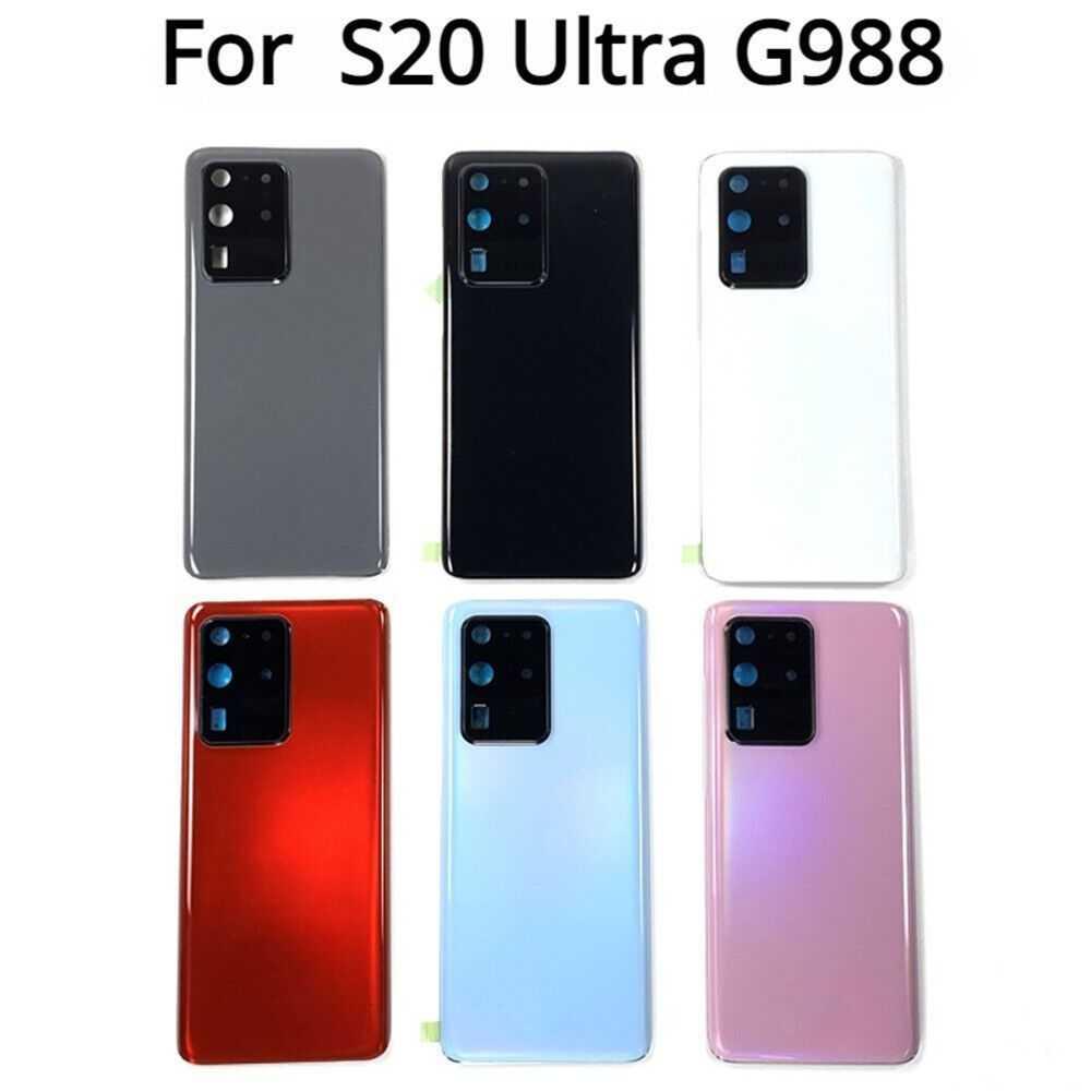 Back Battery Rear Door Glass Cover with Camera Lens For Samsung Galaxy S20 Ultra, photo 2 of 3